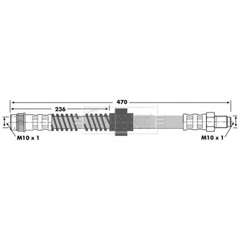Borg & Beck Brake Hydraulic Hose Line Front Left BBH6639