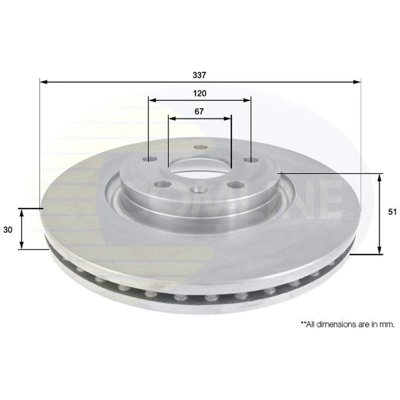 Comline 2 x Front Brake Discs ADC1141V