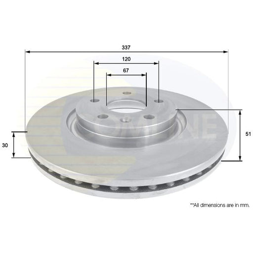 Comline 2 x Front Brake Discs ADC1141V