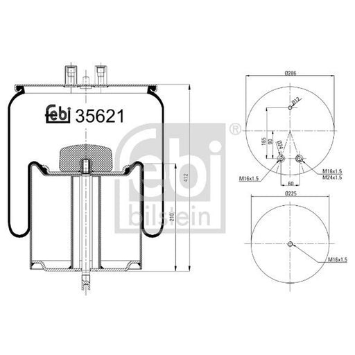 Febi Air Suspension Bellow Rear Right 35621