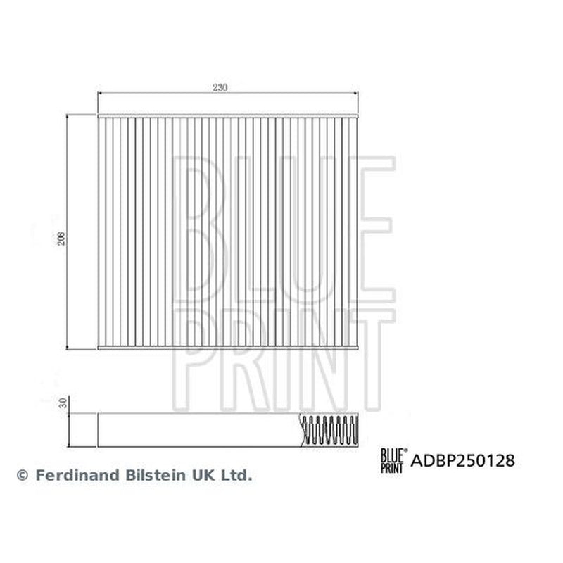 Blue Print Cabin Air Filter (Pollen Filter) ADBP250128