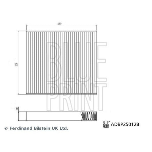 Blue Print Cabin Air Filter (Pollen Filter) ADBP250128