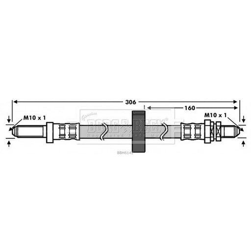 Borg & Beck Brake Hydraulic Hose Line Rear Left BBH6142