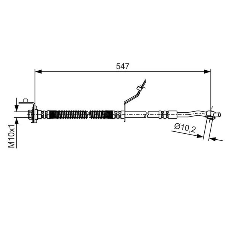 Bosch Brake Hydraulic Hose Line Front Left 1 987 481 A55