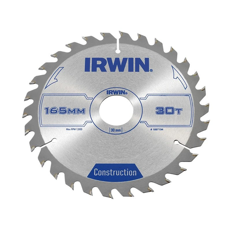 IRWIN® Construction Circular Saw Blade 165 x 30mm x 30T ATB - 1897194