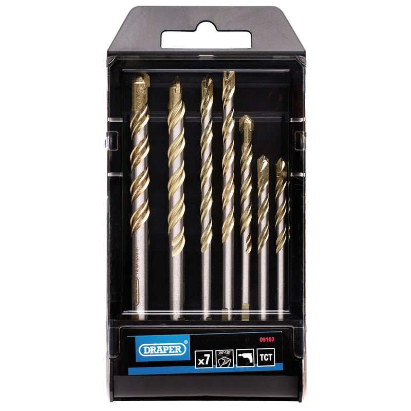 Draper Multi Construction TCT Drill Bit Set 7 Piece