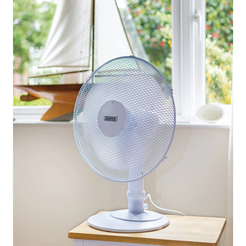 Draper Desk Fan 16" 400mm 45W Three Speed Oscillating