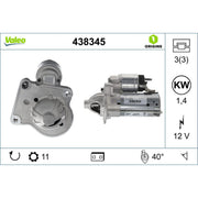 Valeo Starter Motor 12V 1.4kW 11 Teeth 438345