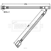 Borg & Beck Brake Hydraulic Hose Line Front Right BBH7919