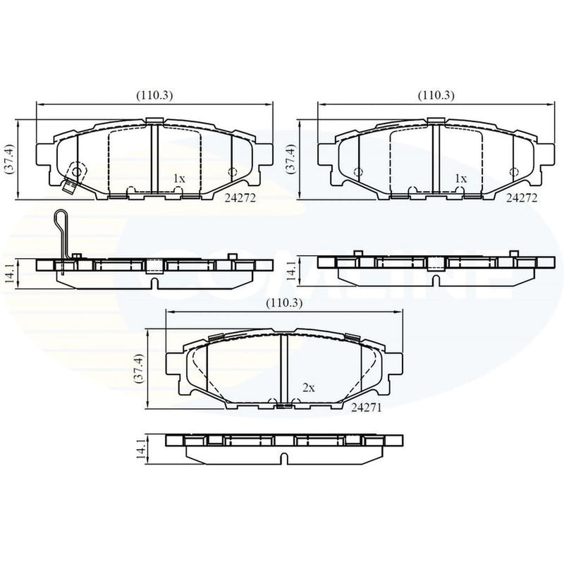 Comline 4 x Rear Brake Pad Set CBP36052