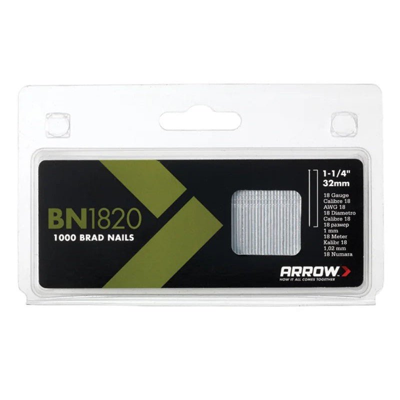 Arrow BN1820 Brad Nails 32mm 18g (Pack 1000) - ABN1820