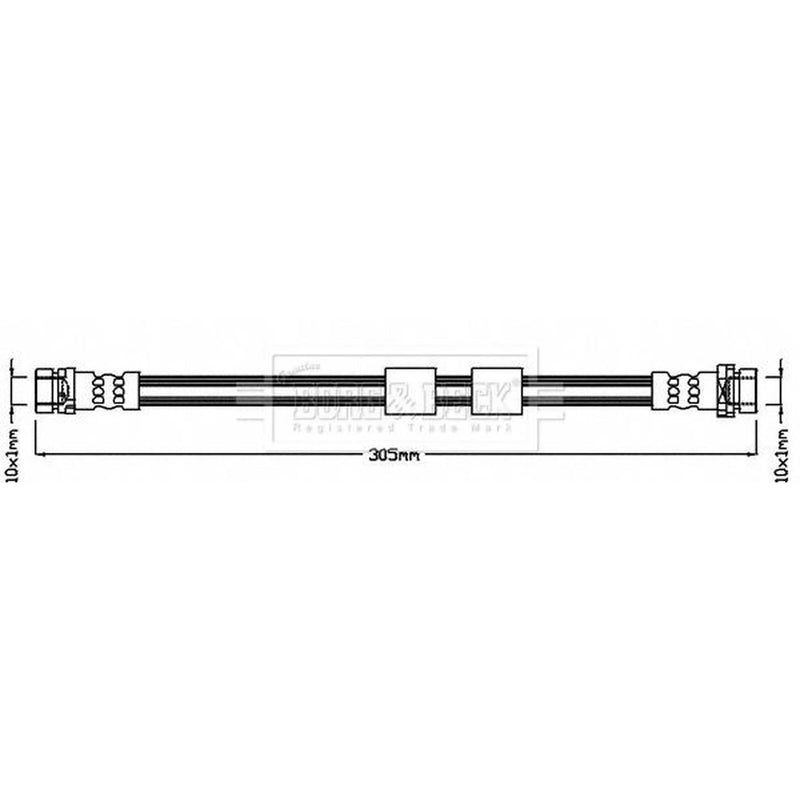 Borg & Beck Brake Hydraulic Hose Line Rear Left BBH8369
