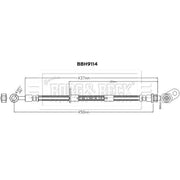 Borg & Beck Brake Hydraulic Hose Line Front Left BBH9114