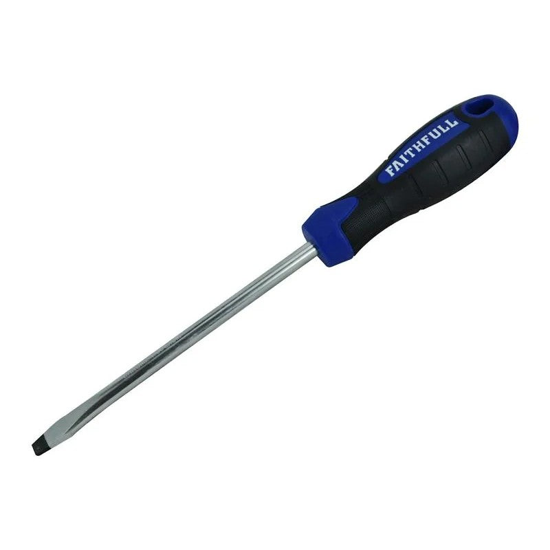 Faithfull Soft Grip Screwdriver Flared Slotted Tip 6.5 x 125mm - FAISDF125