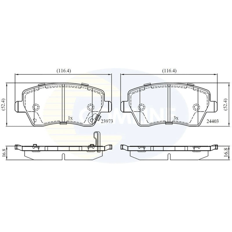 Comline 4 x Front Brake Pad Set CBP32008
