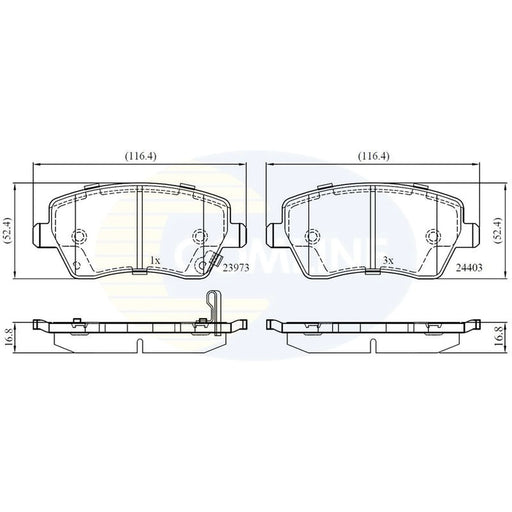 Comline 4 x Front Brake Pad Set CBP32008