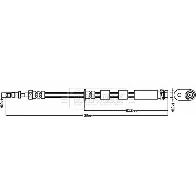 Borg & Beck Brake Hydraulic Hose Line Rear Left BBH8501