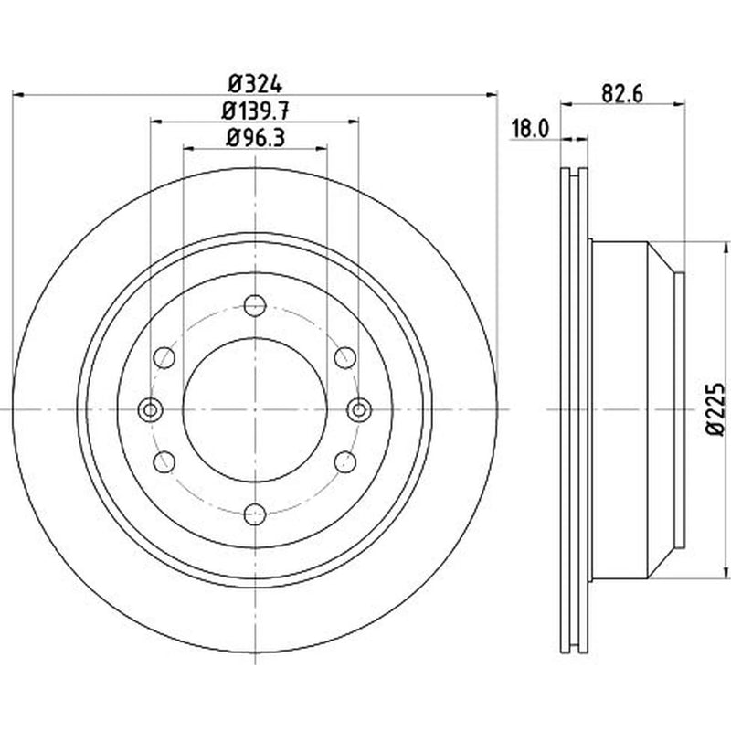 DON 2 x Internally Vented Rear Brake Discs PCD14322