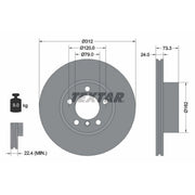 Textar 2 x Vented Front Brake Discs 92261805
