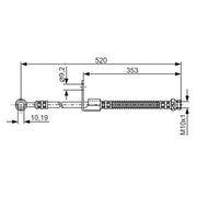 Bosch Brake Hydraulic Hose Line Front Right 1 987 481 321