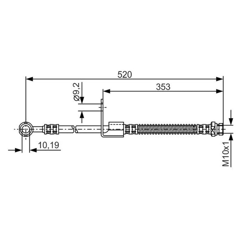 Bosch Brake Hydraulic Hose Line Front Right 1 987 481 321