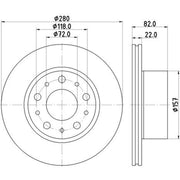 DON 2 x Internally Vented Rear Brake Discs PCD23302