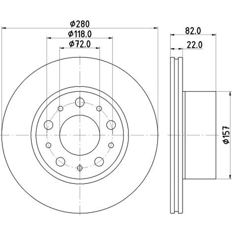 DON 2 x Internally Vented Rear Brake Discs PCD23302
