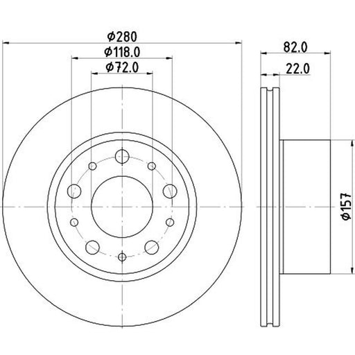 DON 2 x Internally Vented Rear Brake Discs PCD23302