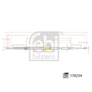 Febi Handbrake Cable Right Rear 178234