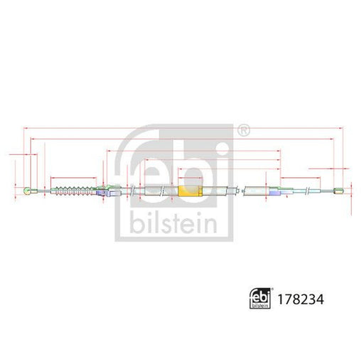 Febi Handbrake Cable Right Rear 178234