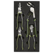 Expert 4 Piece High Leverage Pliers Set with EVA Foam Tray