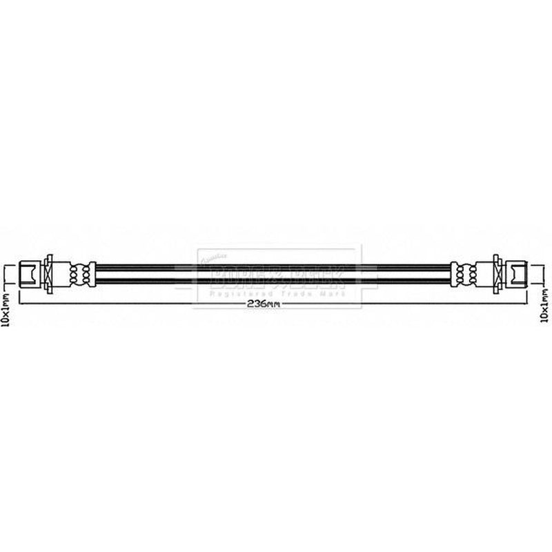 Borg & Beck Brake Hydraulic Hose Line Rear Left BBH8048