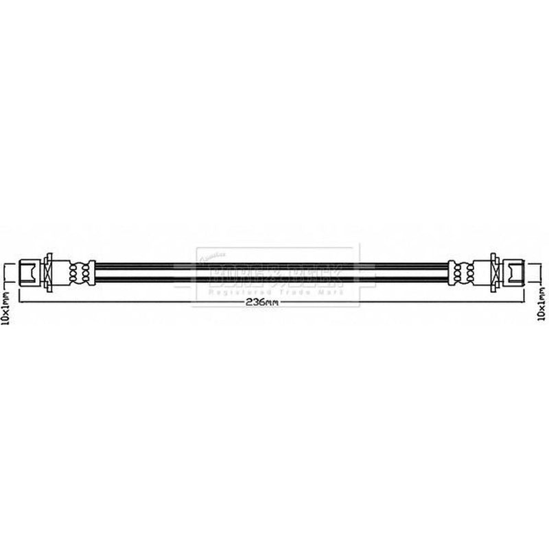 Borg & Beck Brake Hydraulic Hose Line Rear Left BBH8048