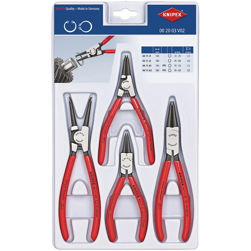 KNIPEX Circlip Pliers Set 4 Parts 00 20 03 V02