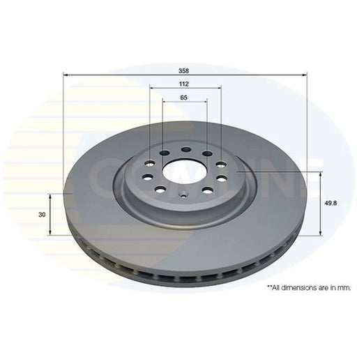 Comline 2 x Internally Vented Front Brake Discs ADC5104V