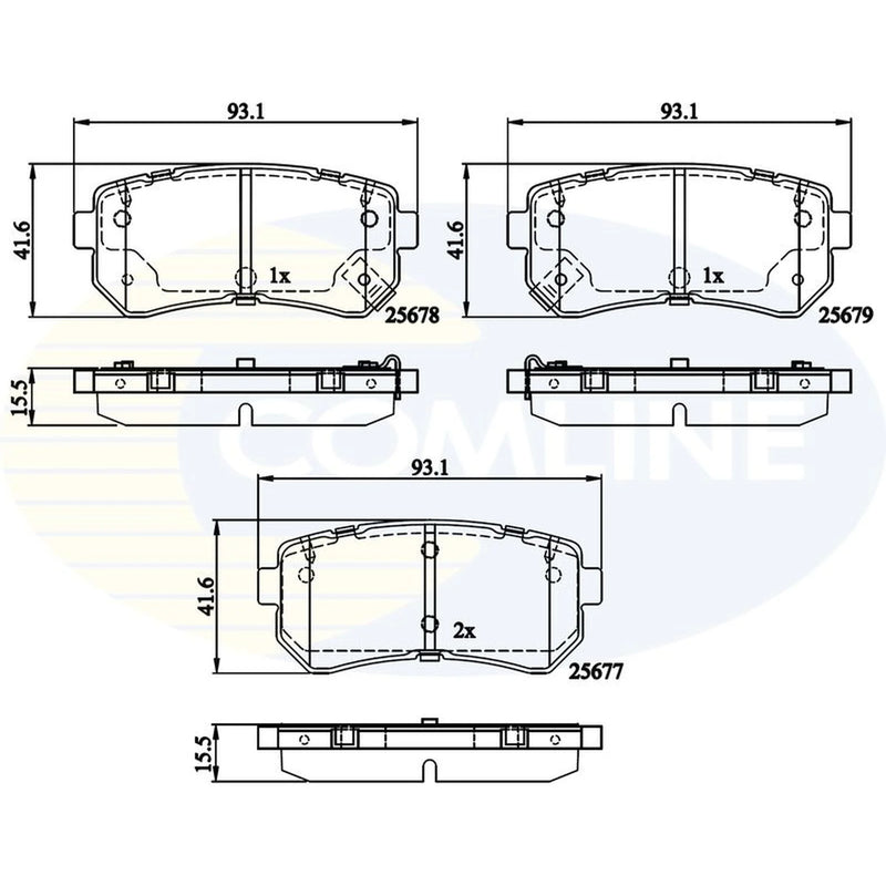 Comline 4 x Rear Brake Pad Set CBP32276