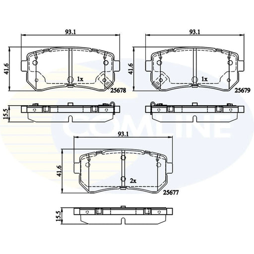 Comline 4 x Rear Brake Pad Set CBP32276