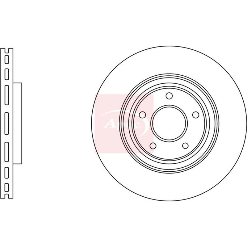 Apec 2 x Vented Front Brake Discs DSK3227