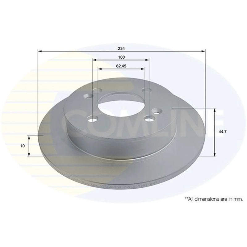 Comline 2 x Solid Rear Brake Discs ADC2840