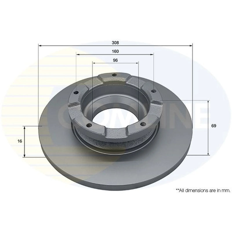 Comline 2 x Rear Brake Discs ADC3038