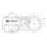 Febi Air Suspension Bellow 230mm Rear 170918