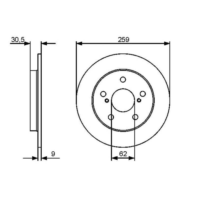 Bosch 2 x Solid Rear Brake Discs 0 986 479 418