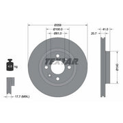 Textar 2 x Vented Front Brake Discs 92292103