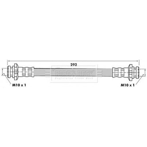 Borg & Beck Brake Hydraulic Hose Line Rear Left BBH6306
