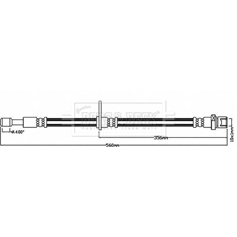 Borg & Beck Brake Hydraulic Hose Line Front Right BBH8220