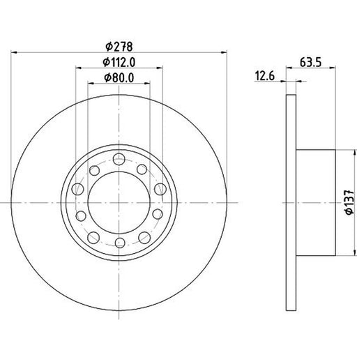 DON 2 x Solid Front Brake Discs PCD20782