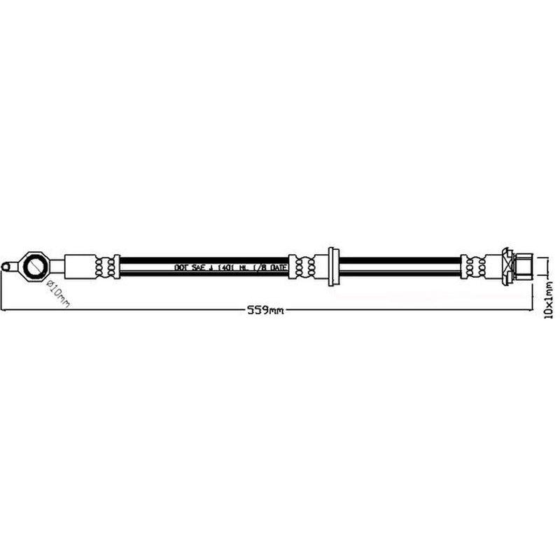 Abtex Brake Hydraulic Hose Line Front Right ABH1082R