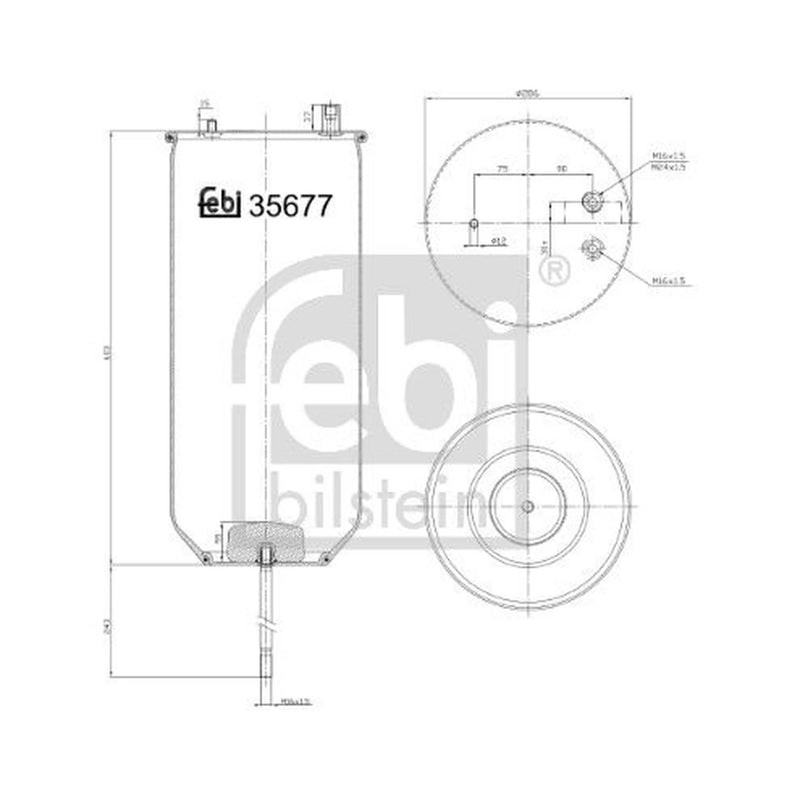 Febi Air Suspension Bellow 265mm 35677