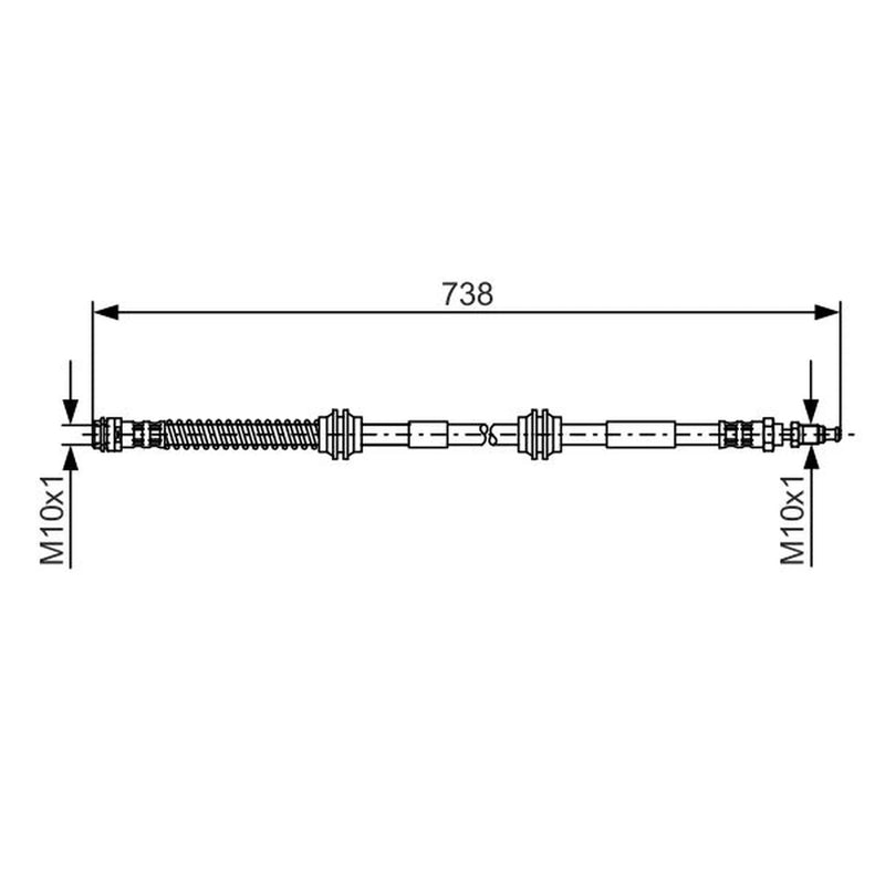 Bosch Brake Hydraulic Hose Line Front 1 987 481 370