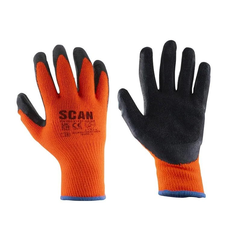 Scan Thermal Latex Coated Gloves - L (Size 9) (Pack 5) - 2ARK36L-24